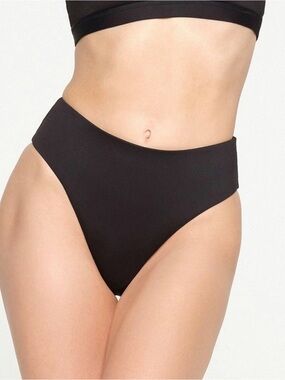 SKIMS Black High-Waist Women's Bikini Swim Bottom